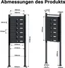 Systém poštových schránok Wiltec 6 čierny 556 x 270 x 1500 Náhľad obrázku produktu 9