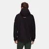 Schwarze Hardshelljacke "Crater IV HS Hooded Jacket" von Mammut; Rückansicht eines Mannes in sportlicher Pose. Produktbild-Vorschau