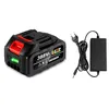 A battery pack and its charger are displayed against a white background. Produktbild-Vorschau