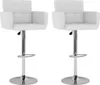 vidaXL Barhocker 2 Stk. Weiß Kunstleder -  Barhocker Produktbild-Vorschau 2