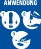 Instructional graphic showing how to use a product, with three numbered steps. Podgląd zdjęcia produktu