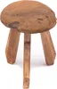A rustic wooden stool with three legs. Produktbild-Vorschau