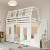 Etagenbett, Hochbett, Kinderbett, Holzbett, Hausbett Produktbild-Vorschau 2