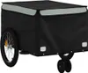 vidaXL Fahrradanhänger Schwarz und Grau 30 kg Eisen Produktbild-Vorschau 4