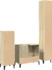 vidaXL 3-tlg. Badmöbel-Set Sonoma-Eiche Holzwerkstoff Produktbild-Vorschau 6