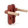 Türdrücker-Garnitur mit Langschild | Rot | Modernes Design Produktbild-Vorschau 1