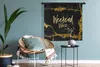 MuchoWow® Wandteppich Wandbehang Zitate - Wochenende - Gold Produktbild-Vorschau 4