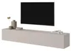 A TV stand with a television mounted above it, and decorative items on the stand. Náhľad obrázku produktu