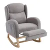 A gray rocking chair with an ottoman and a side pocket, shown against a white background. Podgląd zdjęcia produktu