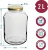 12x Einmachgläser 2L mit Twist-Off-Deckel – Vorratsgläser Produktbild-Vorschau 3