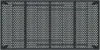 A dark, perforated panel with a diamond pattern, divided into four vertical sections. Náhľad obrázku produktu