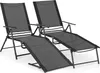Two black folding lounge chairs are shown against a white background. Náhled obrázku produktu