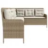 vidaXL Gartensofa in L-Form mit Kissen Beige Poly Rattan Produktbild-Vorschau 5