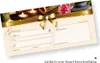 A gift certificate with a spa-themed image at the top, featuring candles, stones, and a lotus flower. The certificate has fields for writing in details. Produktbild-Vorschau