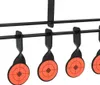 A close-up view of a black metal target rack with several orange circular targets hanging from it. Náhled obrázku produktu