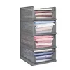 4 Stück Faltbarer Kleiderschrank Organizer,Grau Stapelbare Produktbild-Vorschau 1