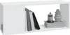 A white TV stand with books and decorative items on it. Podgląd zdjęcia produktu