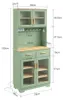 Maßzeichnung der SoBuy Vitrine FSB108-E-GR: 180x78x38 cm mit detaillierten Abmessungen Voir les images du produit