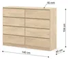 Komoda MAJA S8 140 cm DĄB CREMONA Kredens Kredens wysoki Podgląd zdjęcia produktu 2