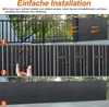 Collage showing the installation steps of a privacy screen. Produktbild-Vorschau