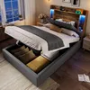 Polsterbett，USB-C-Ladebett mit LED-Beleuchtung, Stauraum Produktbild-Vorschau 1