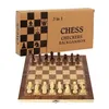 3-in-1 Holzspiel – Schach, Dame & Backgammon – Klappbares Produktbild-Vorschau 2