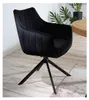 Chaise pivotante en velours - Noir - Pieds en métal noir - Voir les images du produit 2
