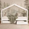 Homestyle4u Kinderbett 90x200 Hausbett Kinderhaus Holzbett Produktbild-Vorschau 4