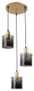 A three-light pendant chandelier with glass shades. Náhľad obrázku produktu