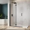 SONNI Schwarzes Duschabtrennung 90x195cm Pendeltür Falttür Produktbild-Vorschau 1