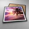 Gerahmtes Poster - Schwarzer Rahmen - Strand Meer Palme - Produktbild-Vorschau 3