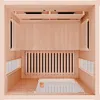 Top-down view of an empty infrared sauna cabin. Produktbild-Vorschau