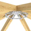 A metal connector for a pavilion roof is shown attached to wooden beams. Anteprima dell’immagine prodotto