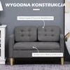 Sofa HOMCOM 2-osobowa, kanapa z miejscem do przechowywania, Podgląd zdjęcia produktu 5