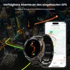 A smartwatch and a smartphone are displayed against a backdrop of a city skyline at night, with illuminated routes overlaid on the image. Produktbild-Vorschau