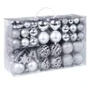 Weihnachtskugeln 116er Set Christbaumkugeln Silber Produktbild-Vorschau 1
