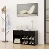 vidaXL Panca per scarpe nera 80x30x45 cm Materiale a base Anteprima dell’immagine prodotto 2
