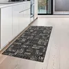 Küchenläufer grau mit Gelrücken und Schriftzug in beige und Produktbild-Vorschau 1