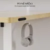 Close-up of a desk edge with a hook holding headphones. Náhled obrázku produktu