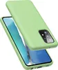 A light green phone case is shown on top of a smartphone. Produktbild-Vorschau