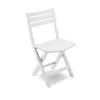 A white folding chair is shown against a white background. Náhled obrázku produktu