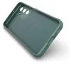 The back of a dark green phone case is shown against a white background. Produktbild-Vorschau