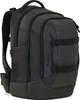 A black backpack with a textured, iridescent pattern is shown from the side. Produktbild-Vorschau