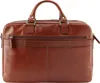 A brown leather briefcase is shown against a white background. Produktbild-Vorschau