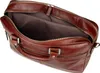 An open brown leather briefcase is shown from a top-down perspective against a white background. Produktbild-Vorschau