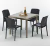 Polyrattan Tisch Quadratisch mit 4 Bunten Stühlen 90x90 Produktbild-Vorschau 6