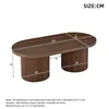 Merax Oval Couchtisch aus MDF, Vintage Design mit Produktbild-Vorschau 11