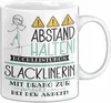 Slacklinerin Tasse Geschenk Lustig Abstand Halten Produktbild-Vorschau 1