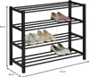 Schuhregal NAVAN Metall Schwarz, robuste Schuhbank mit 4 Produktbild-Vorschau 3