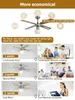 Ventilateur de plafond bronze antique avec éclairage, 107 Voir les images du produit 4